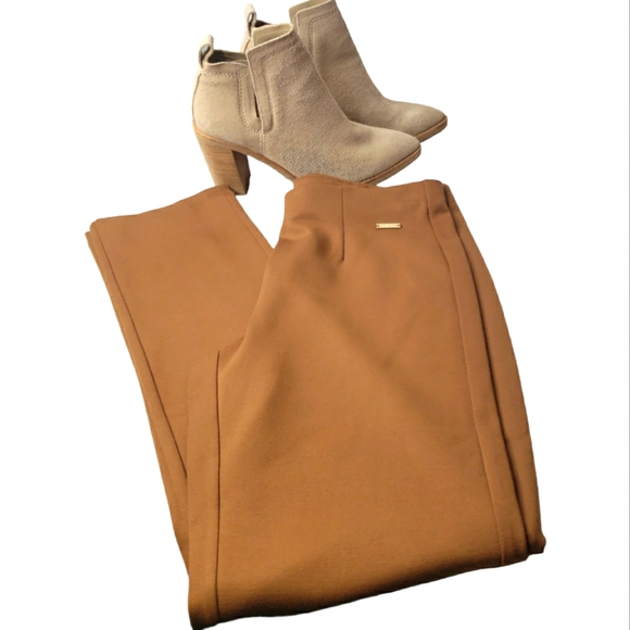 Tahari Pullon Slim Straight Leg Comfy Biz Casual Neutral Minimalist Capsule Pant - Picture 1 of 12